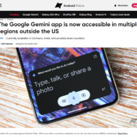 谷歌 AI 助理 Gemini 在欧洲、亚太等地区上线，用户安装独立应用即可使用