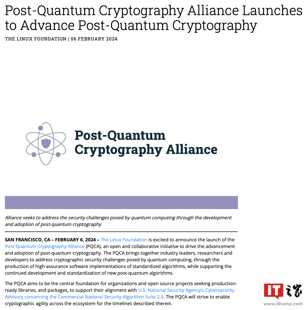 携手应对“量子计算机可破解现有加密技术”困境,Linux 基金会与谷歌、IBM 组建联盟开发新一代算法