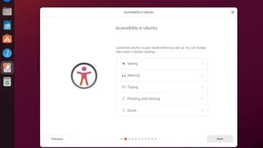 Ubuntu 24.04 LTS桌面安装程序新增辅助功能选项