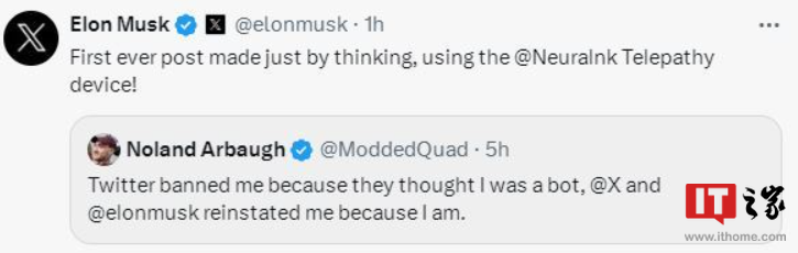 脑机接口首位受试者实现用意念发帖,马斯克进行回复