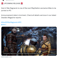 消息称索尼《战神：诸神黄昏》即将登陆 PC 平台，5 月内发布