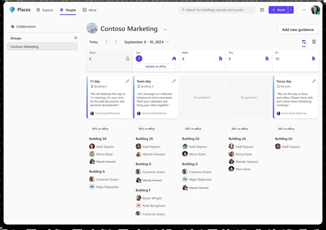 微软推出 Places 应用,AI 助力团队高效利用办公室空间