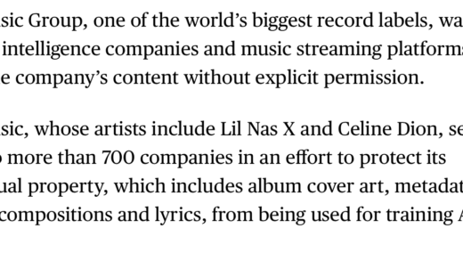 索尼音乐集团警告 AI 公司不得使用自家资产进行模型训练