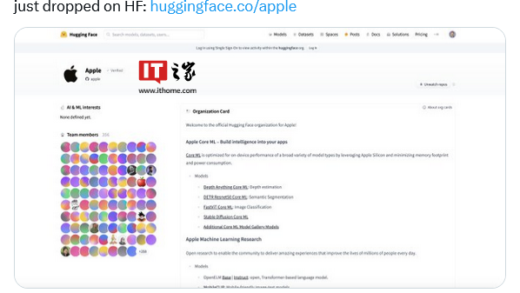 苹果扩充 AI 模型和研究论文，在 Hugging Face 平台上传 20 个新 Core ML 模型