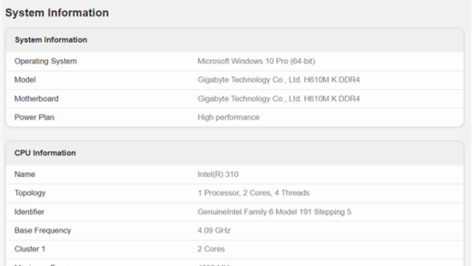 Intel 310处理器现身：2024年了 竟然还是双核心