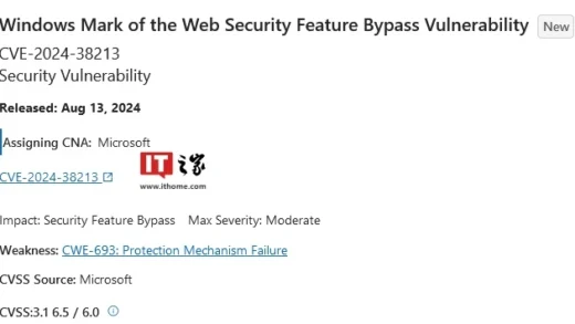 微软披露 Win10 / Win11 漏洞：已修复，可绕过 SmartScreen 安全筛查