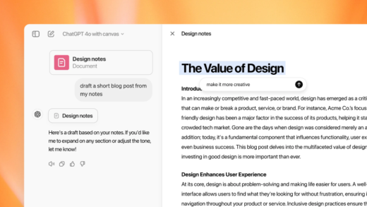 OpenAI 推出全新写作、编码工具 ChatGPT Canvas，将免费开放