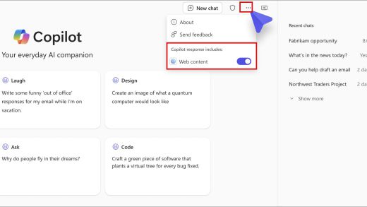 微软 Copilot 下月将添新选项，AI 聊天可选择关闭 / 启用网络搜索