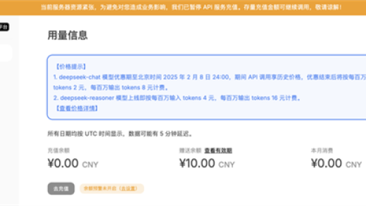 模型优惠进入倒计时 DeepSeek因服务器暂停API服务充值