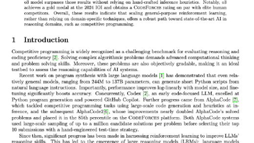 OpenAI 最新论文：o3 在 IOI 2024 严格规则下拿到 395.64 分达成金牌成就