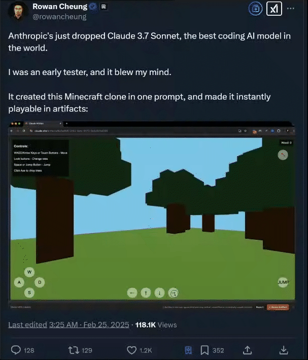 实测Claude 3.7：3200行代码一口气输出，弱智吧已失守