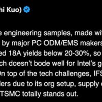 郭明錤：英特尔18A处理器良品率令人失望 目前仅20%无法量产