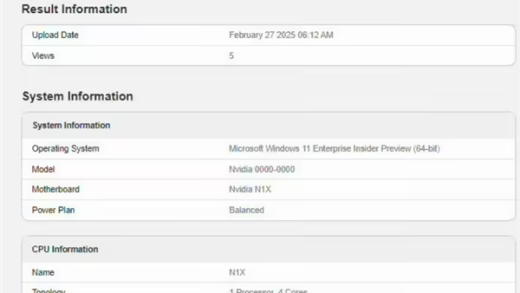 NVIDIA首款Arm PC芯片首度现身跑分！成绩不太理想