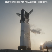 SpaceX星舰第八次飞行又卡壳了 发射倒计时40秒时被叫停