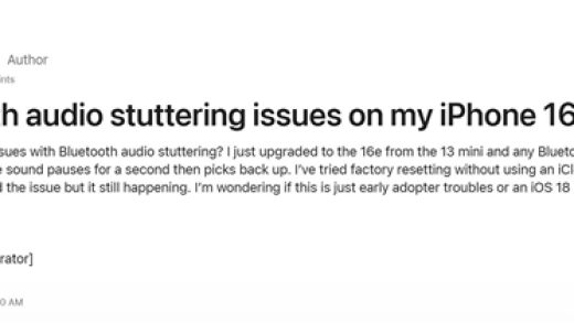 首批iPhone 16e出现翻车故障：蓝牙音频卡顿