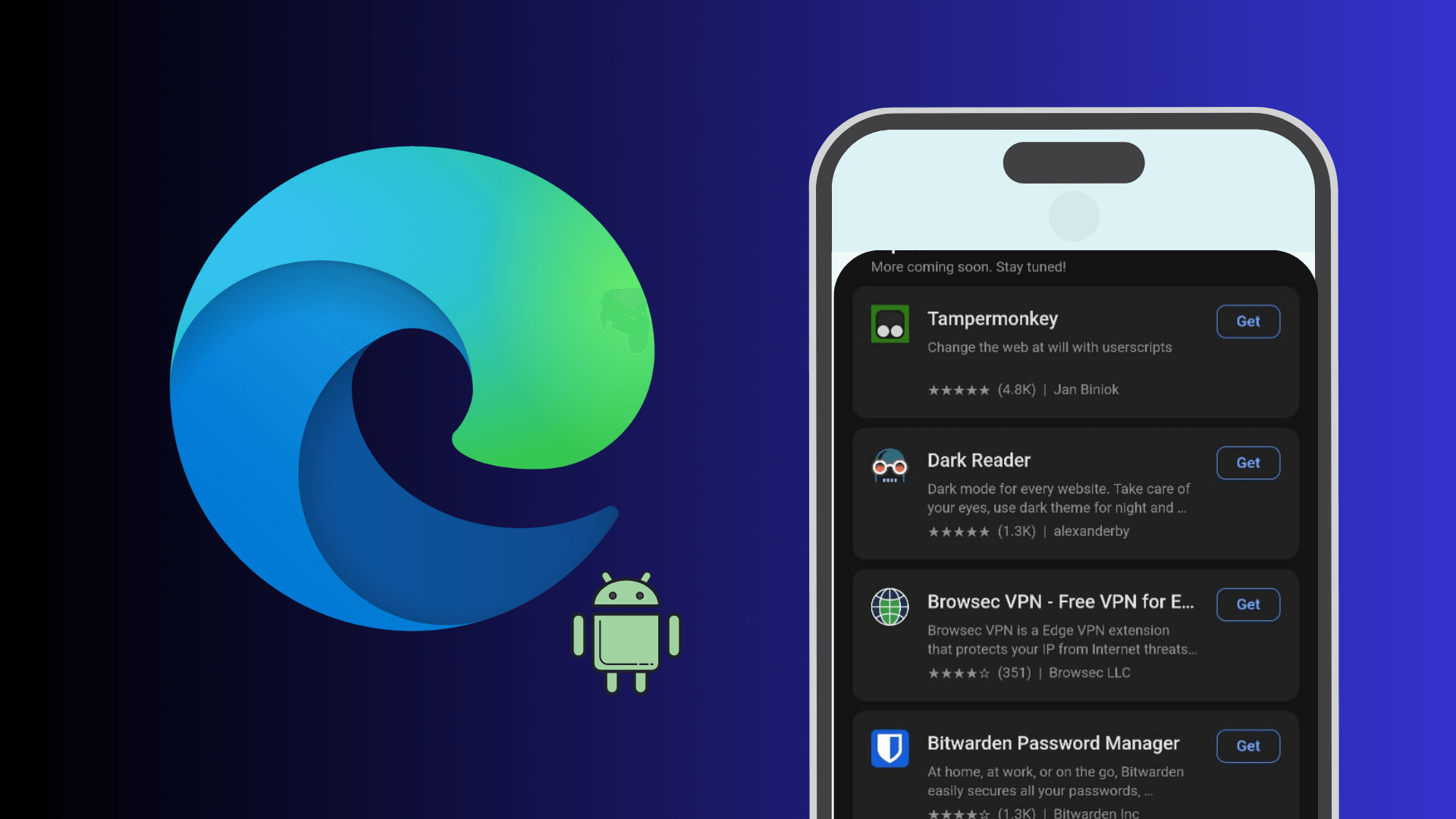 Microsoft Edge for Android 现已正式支持扩展程序