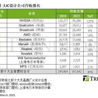 NVIDIA碾压全场独吞50%！全球前十大IC设计公司营收年增49%