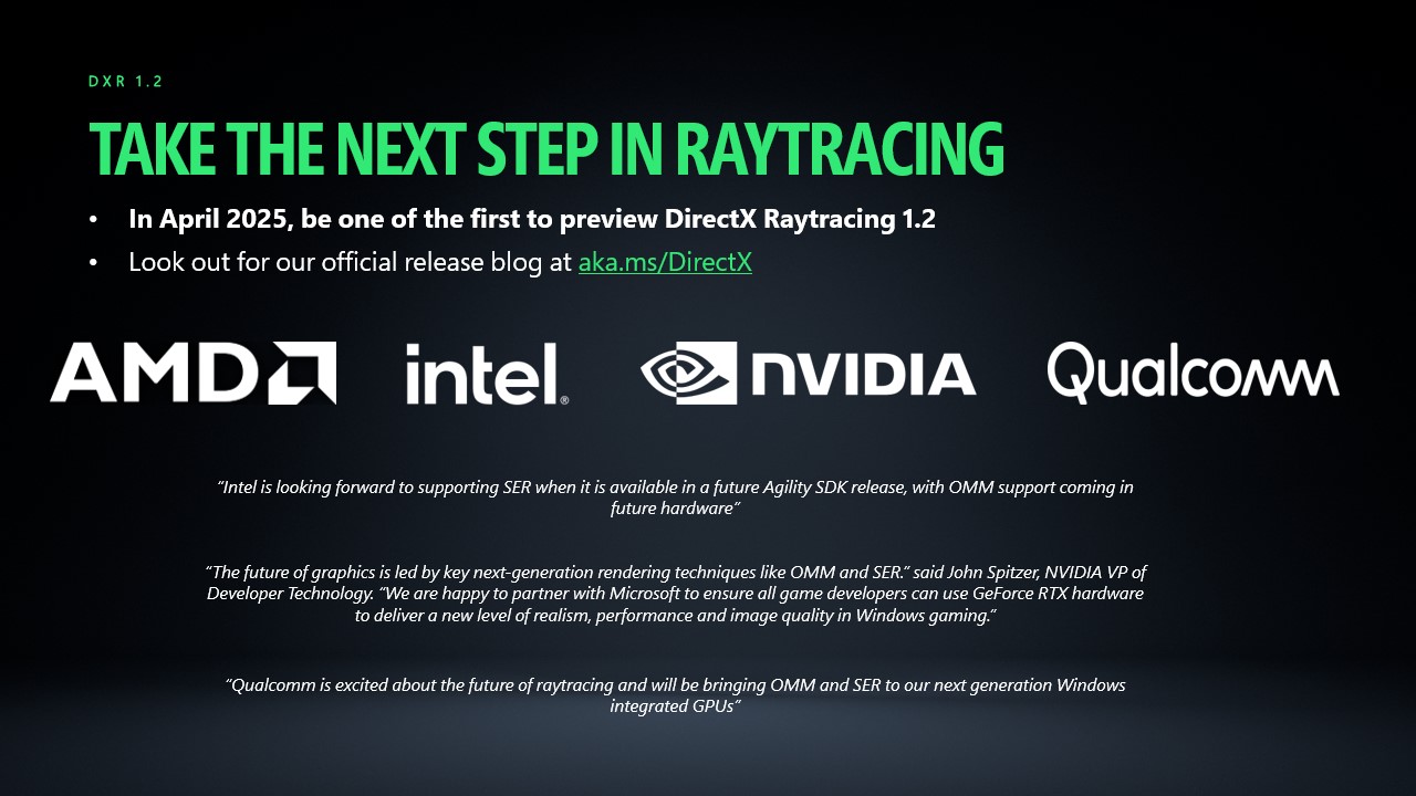 微软发布DirectX Raytracing 1.2 下一代神经渲染令性能和视觉效果大幅提升