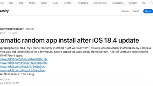 iOS 18.4出错：已卸载应用又回到了手机上