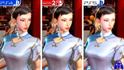 《街头霸王6》PS4、Switch 2、PS5画面对比