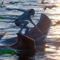 卡梅隆称是迄今最好一部！《阿凡达3》曝光新剧照：洛克驾着图鲲共游海上