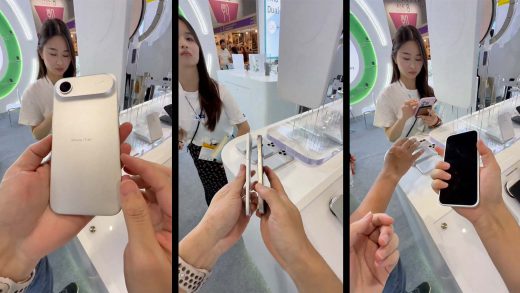 iPhone 17 CAD 模型正在中国一家商店向顾客展示