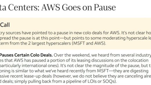 AI叙事能否延续？微软之后 亚马逊也传出放缓数据中心扩张消息