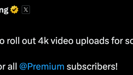 X 正在推出对 4K 视频上传的支持