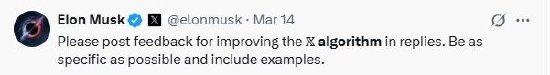 马斯克宣布X平台算法改进 正在被Grok的轻量版取代
