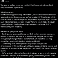 外界批评促使 xAI 开源 Grok 系统提示