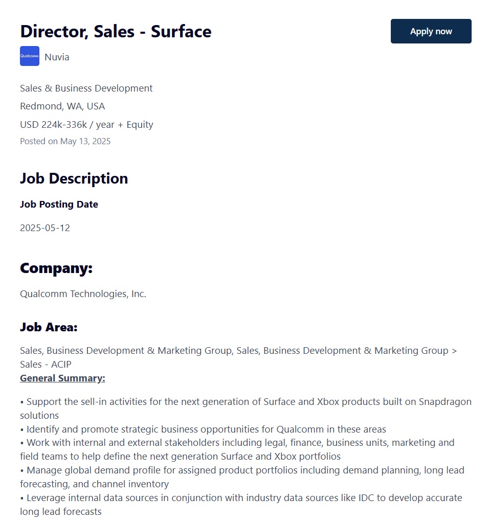 招聘信息显示下一代 Xbox 可能基于 ARM/Snapdragon 处理器