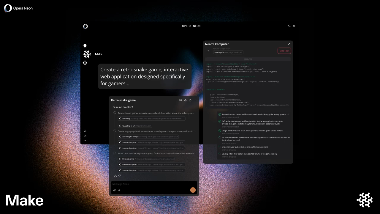 Opera Neon发布 该公司首款“AI 代理”浏览器