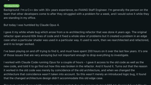 Claude 4破解困扰人类4年系统bug 30年码龄程序员200小时没搞定