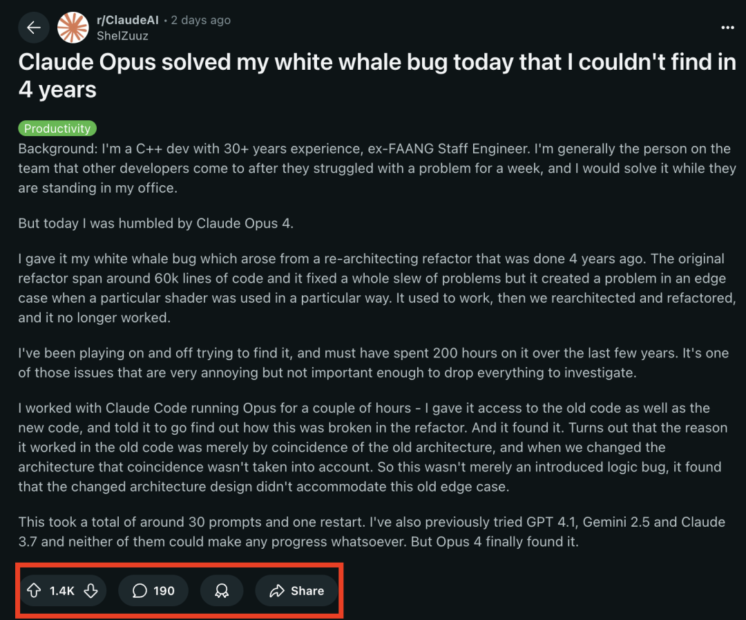 Claude 4破解困扰人类4年系统bug 30年码龄程序员200小时没搞定