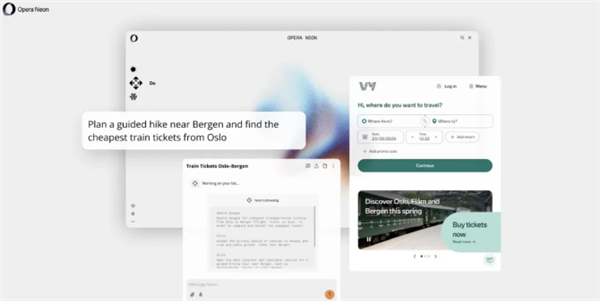 Opera发布AI浏览器Opera Neon：可写代码 创建网站