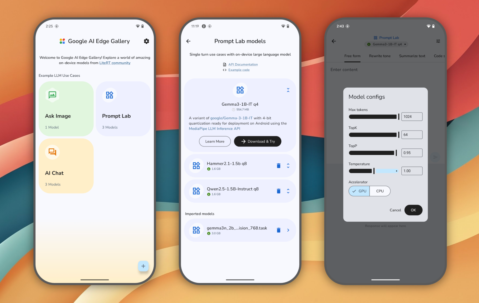 Google AI Edge Gallery发布 可让您在本地下载和运行AI模型