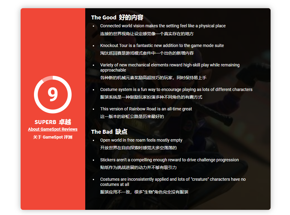 《马里奥赛车：世界》M站均分88分 媒体称史上最佳！