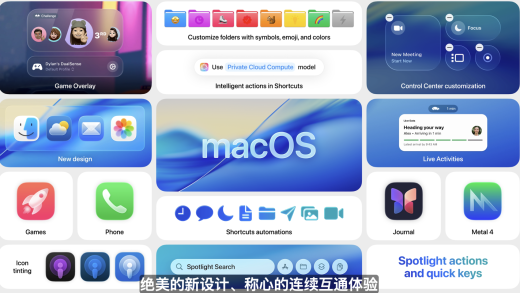 苹果 macOS 26 Tahoe 发布：Spotlight 聚焦升级、同步全新玻璃风格设计、游戏功能登场
