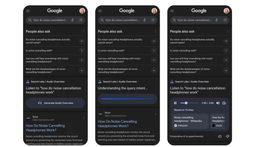 Google测试将搜索结果转化为AI生成的播客