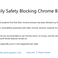 微软家庭安全功能阻止了Google Chrome的运行