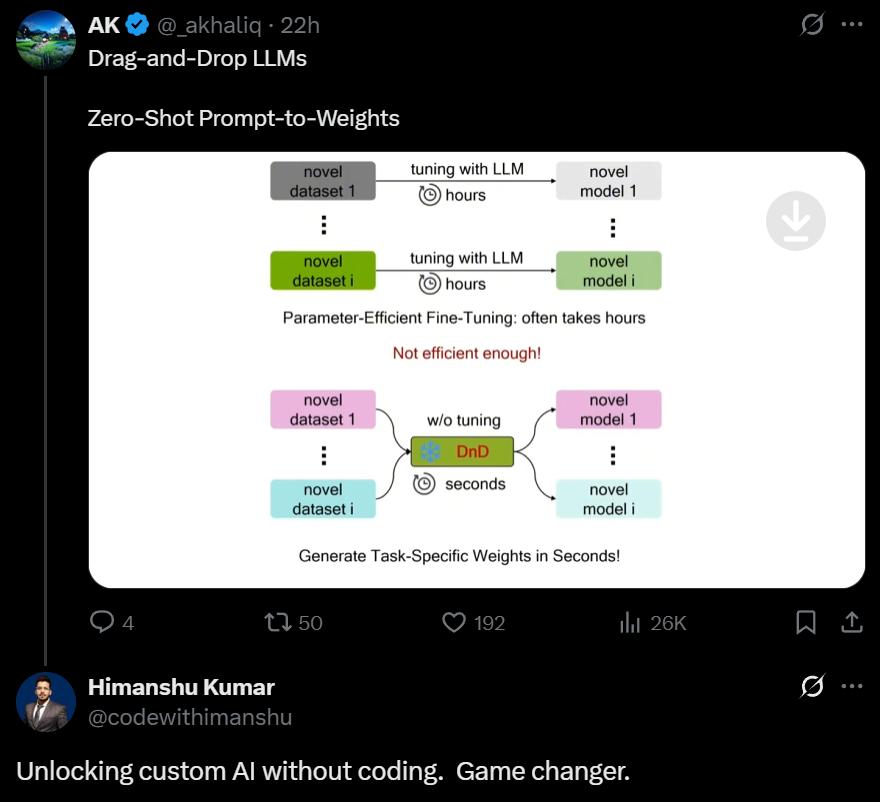 LLM进入“拖拽时代”，只靠Prompt，几秒定制一个大模型，效率飙升12000倍