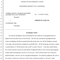 购买图书训练AI不构成侵权！美国AI明星公司赢下重大法律胜利 仍需为下载盗版书支付沉重代价