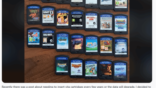 卡带长时间不用会坏 PSV玩家测试：10多年不插照样能用