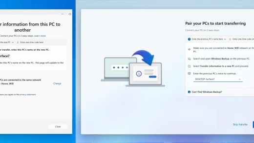 Windows 11 即将允许在安装过程中从旧电脑传输文件
