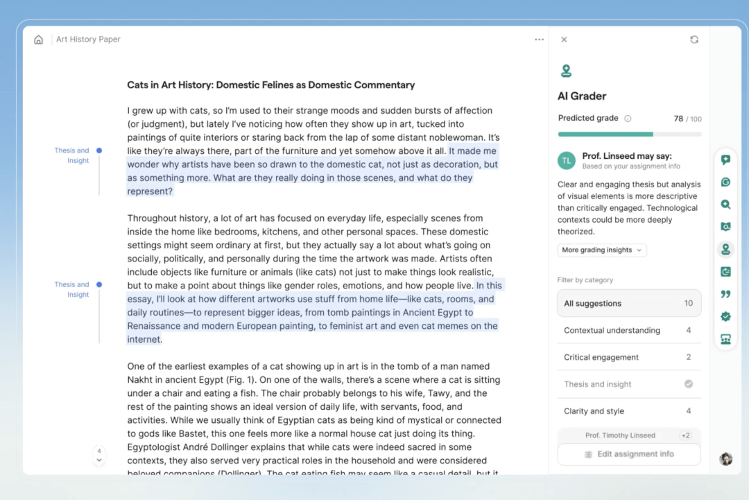 Grammarly称其AI代理可以预测论文评分