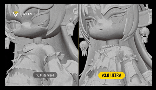 AI 3D大模型Tripo 3.0发布:参数量达200亿 草图秒变3D