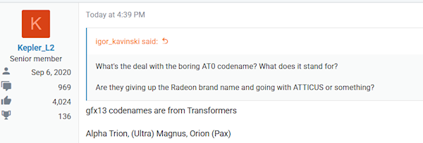 AMD RDNA5进入变形金刚的世界：代号钛师傅、通天晓、擎天柱