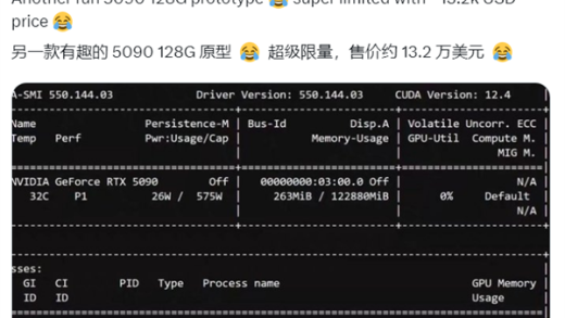 魔改128GB超大显存RTX 5090现身！为AI而生：单卡售价超90000元
