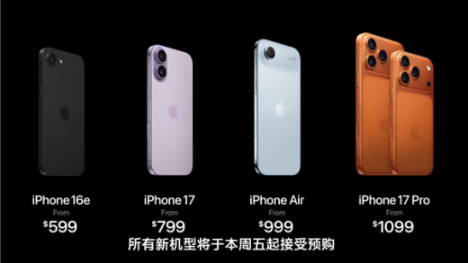 一文看懂iPhone 17/Air/Pro/Pro Max四款配置区别