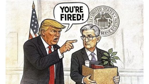 特朗普发布描绘自己解雇美联储主席鲍威尔的卡通图片